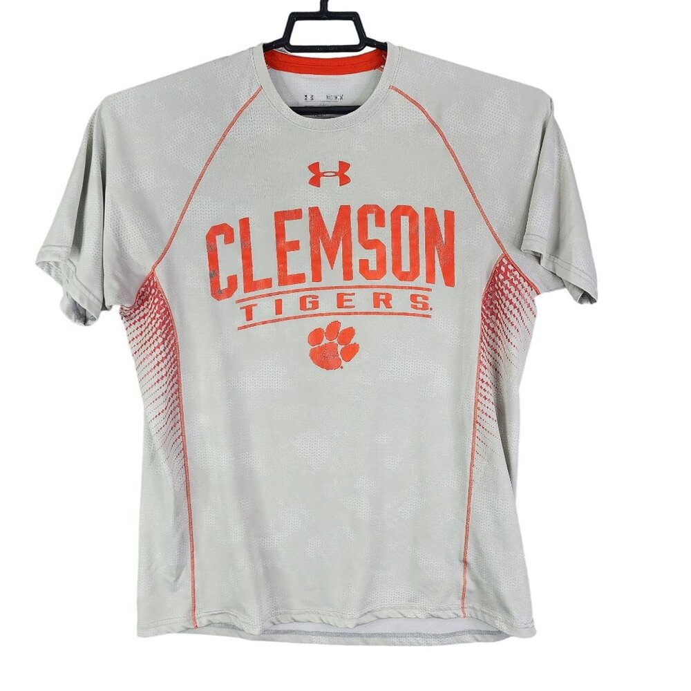 Men's Under Armour Performance Shirt Clemson Tigers Loose Fit Short Sleeve M